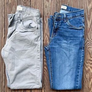 2 pair of boys Levi’s 14 REG gray & denim